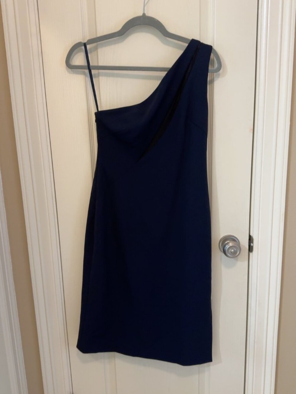 Antonio Melani Rotar Navy Mesh One Shoulder Sheath Dress 2